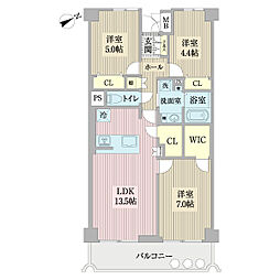 宇喜田ホームズ 3LDKの間取り