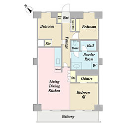 ソフトタウン小島町 2LDKの間取図画像