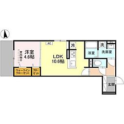 D-ROOM丹波橋 1階1LDKの間取り