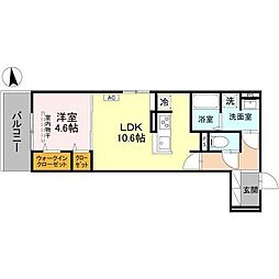 D-ROOM丹波橋 2階1LDKの間取り