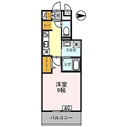 ストーリーズ　うずまさ 5階1Kの間取り