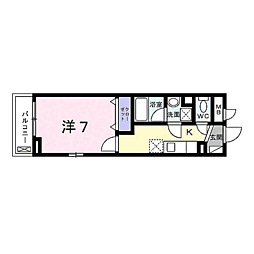 リ：ルーム　伏見 3階1Kの間取り