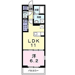 ルミエ−ル西洞院 1階1LDKの間取り