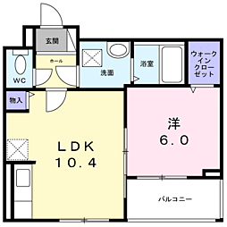 レジデンス　藤ケ森 202 2階1LDKの間取り