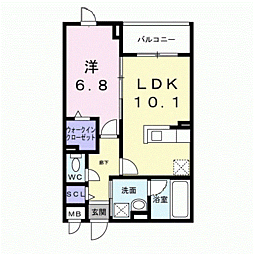 アーバンコート堀川西 1LDKの間取図画像