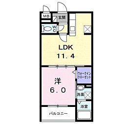 アーバンコート堀川西 1LDKの間取図画像