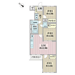 ライオンズマンション市川行徳 3LDKの間取図画像