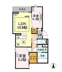 セレスティア上北沢 2LDKの間取図画像