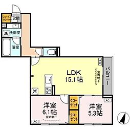 セレスティア船橋II 2LDKの間取図画像