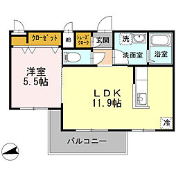 ベルメゾン尾山台駅前 1LDKの間取図画像