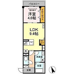 Skye residence塚越(スカイエレジデンスツカ 1LDKの間取図画像