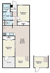 成城ＢＬＥＳＳ　Ａ棟 地下1階3SLDKの間取り