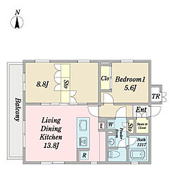 Lusso成城 2LDKの間取図画像