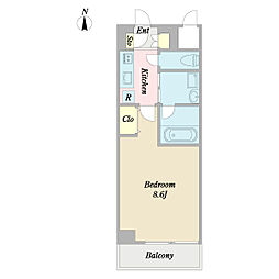 メタルコート下北沢 1Kの間取図画像