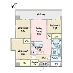 アマテラス新都心 3LDKの間取図画像