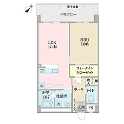 アマテラス新都心 1LDKの間取図画像