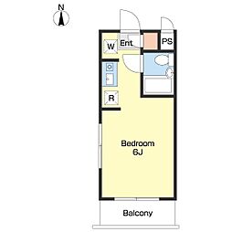 フィオーレ王子 5階1Kの間取り