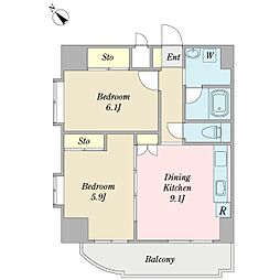 フォレストヒルズ駒込 2DKの間取図画像