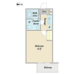 D-BASE十条 1Kの間取図画像