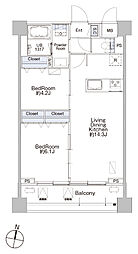 プロシード池上 8階2LDKの間取り