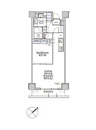 クラシアム神奈川台場 1LDKの間取図画像