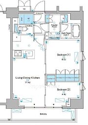 ブラウ東上野 2LDKの間取図画像