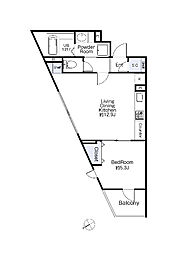 GRANDUO用賀6 1LDKの間取図画像