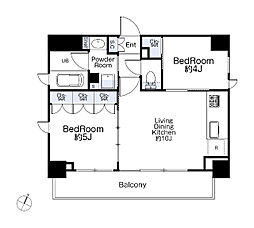 ブラウ戸越銀座スカイ 2LDKの間取図画像