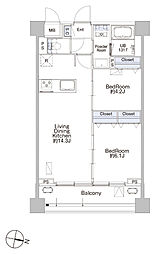 プロシード池上 2LDKの間取図画像