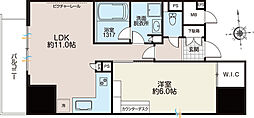 ライオンズフォーシア秋葉原イースト 1LDKの間取図画像