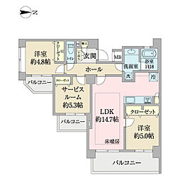 クレッセント用賀 2SLDKの間取図画像