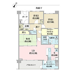 ヒューマンスクエアグランロマーニャ 3LDKの間取図画像