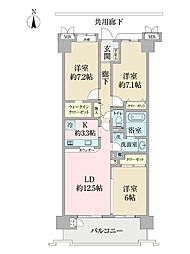 アルファグランデ成田 3LDKの間取図画像