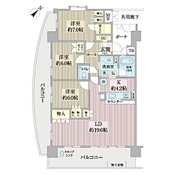 アルファグランデ成田参番街 3LDKの間取図画像