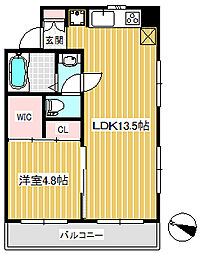 アジュール小岩 1LDKの間取図画像