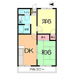 マルニ第一マンション 2DKの間取図画像