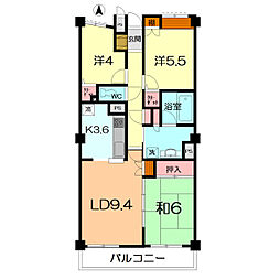 サンフィール大宮宮原 3LDKの間取図画像