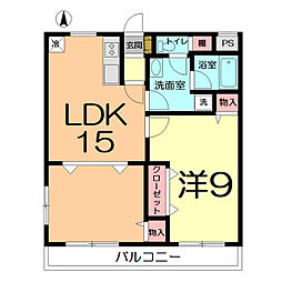ソレイユ大宮 1LDKの間取図画像