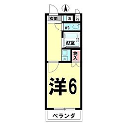 コーポ清水弐番館 1Kの間取図画像