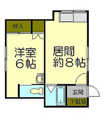 宮アパート 2階　201｜北海道小樽市山田町(賃貸アパート1DK・2階・35.00㎡)の写真 その2