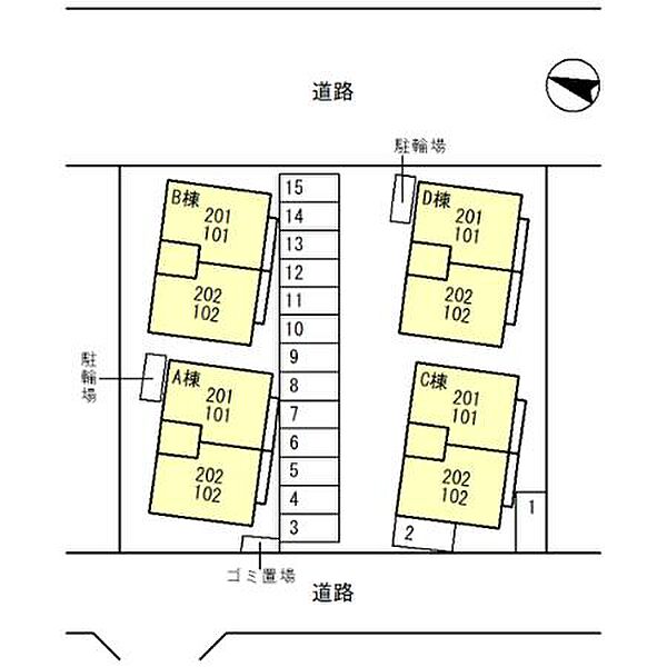 ラ・ルミエールＣ 201｜埼玉県南埼玉郡宮代町道佛3丁目(賃貸アパート2LDK・2階・57.93㎡)の写真 その3