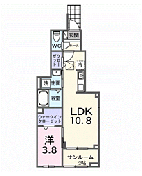 ミルト ブリッサ 大原 1LDKの間取図画像