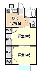 総和ハイツ5 2DKの間取図画像