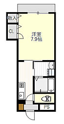 シャルマン 1Kの間取図画像