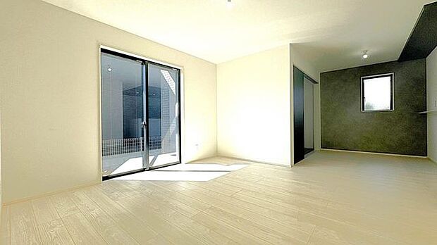 インテリアが映える広々としたリビング　17帖