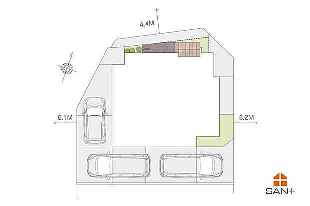 区画図 駐車スペース3台有!!