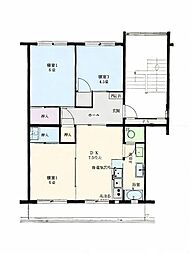 西武狭山グリーンヒル2号棟 3DKの間取図画像