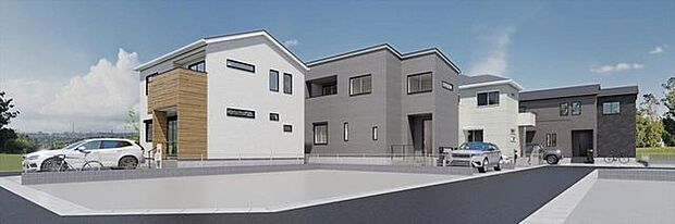 全体完成予想パース 教育施設も近隣に揃うのでのびのび子育てできますね