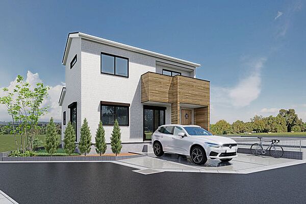 外観：当社建物プラン例パースSAN+G2の家は全て長期優良住宅認定基準を上回る耐震性能