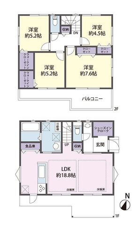 4LDK+カースペース2台　縦列駐車！